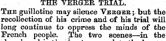THE VERGER TRIAL. The guillotine may sil...