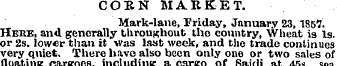 CORN MARKET. Mark-lane, Friday, January ...