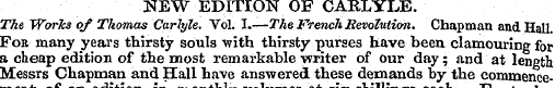 NEW EDITION OF CARLYLE. The WorTcs of Th...