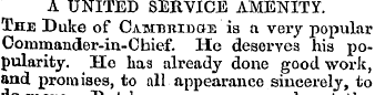 A UNITED SERVICE AMENITY. The Duke of CA...