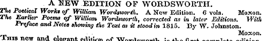 A NEW EDITION OF WOKDSWORTH. The Poetica...