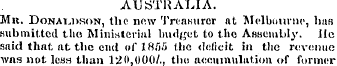 AUSTRALIA. Mk. Donaldson, the now Treasu...