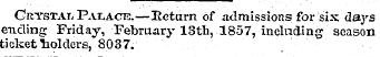 Grtstai, Palace.—Return of .admissions f...