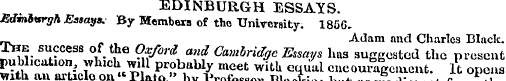 EDINBURGH ESSAYS. Edmlwgh Essays. By Mem...