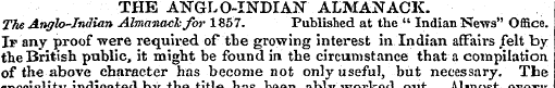 THE ANGLO-INDIAN ALMANACK. The Anglo-Ind...