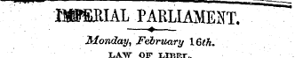 ' . '¦ ¦ 1MKBIAL PARLIAMENT. ~~~ " ¦ ¦ ¦...