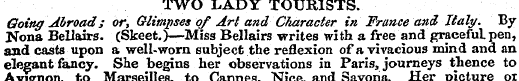 TWO LADY TOURISTS. Going Abroad ; or, Gl...