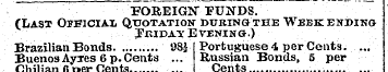 FOREIGN" FUNDS. (Last Official Quotation...