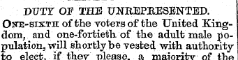 DI71Y OJF THE UNREPHESENTED. Oite-sixth ...