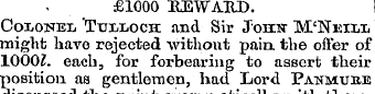 £1000 BJEWATID. Colonel 'Tullock and Sir...