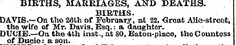 BIRTHS, MARRIAGES, AND DEATHS. BIRTHS. D...