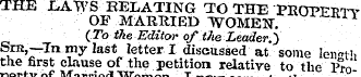 THE LAWS RELATING TO THE PROPERTY OF MAR...