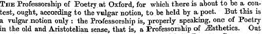 The Professorship of Poetry at Oxford, f...
