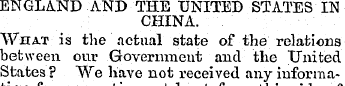 ENGLAND AND THE UNITED STATES IN CHINA. ...