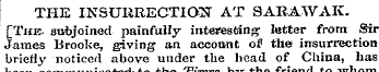 THE INSURRECTION AT SARAWAK. [The- subjo...