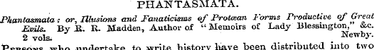 FHANTASMATA. Phantasmata ¦: or, Illusion...