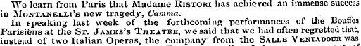 We learn from Paris that Madame Ristori ...