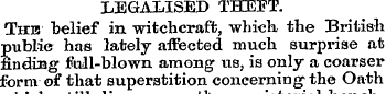 LEGALISED THEFT. Tub belief in witchcraf...
