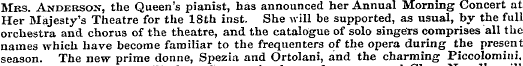 Mrs. Anderson, the Queen's pianist, has ...
