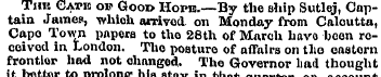 Tint Cape op Good Horn.—By the ship Sutl...