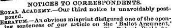 NOTICES TO CORRESPONDENTS. BOTAi- ACADEM...