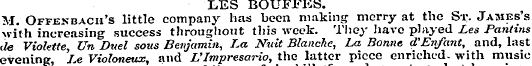 LES BOUFFES. M. Offenbach's little compa...
