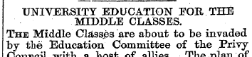 UNIVERSITY EDUCATION FOR THE MIDDLE CLAS...