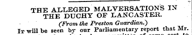 THE ALLEGED MALVERSATIONS IN THE DUCHY O...
