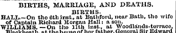 BIRTHS, MARRIAGE, AND DEATHS. BIRTHS. HA...