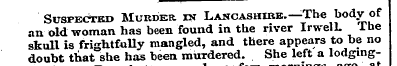 Suspectkd Murder in Lancashire.—The body...
