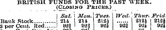 BRITISH FUNDS FOR THE PAST WEEK. (Closin...