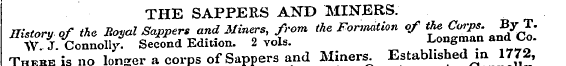 THE SAPPERS AND MINERS. History of the B...