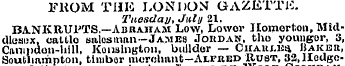 FROM THE LONDON GAZETTiC Tuesday, J\U\)1...