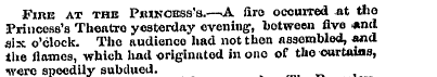 Fire at the Princess's.-—A firo occurred...