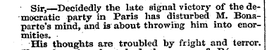 Sir,—Decidedly the late signal victory o...