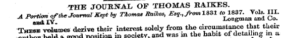THE JOURNAL OF THOMAS RAISES. AJP °^l f ...