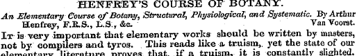 HENFKEY'S COURSE OF BOTANY. An Elementar...