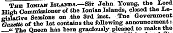 Thb Ionian Islands.—Sir John Young, the ...