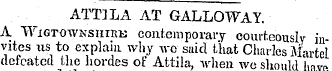 ATT] LA AT GALLOWAY. A "Wigtownshire con...