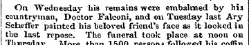 j \ | On "Wednesday his remains were emb...