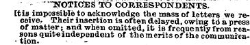 ¦noticCeS to" correspondents. [t is impo...
