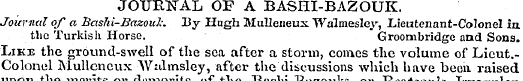 JOURNAL OF A BASHI-BAZOUK. Journal of a ...