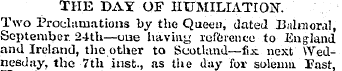 THE DAY OF HUMILIATION. Two Proclamation...