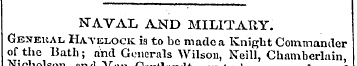 ]STAVAL AND MILITARY. Geneual Havelock i...