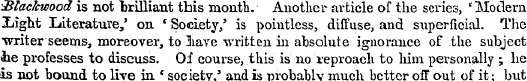 Btackwood is not brilliant this month. A...