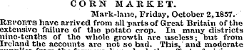 CORN MARKET. Mark-lane, Friday, October ...