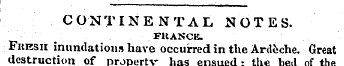 CONTINENTAL NOTES. FRANCE. Fkesh inundat...