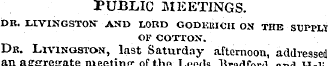 PUBLIC MEETINGS. DR. LIVINGSTON" AND LOR...