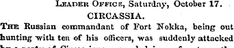 Leader Office, Saturday, October 17. CIR...