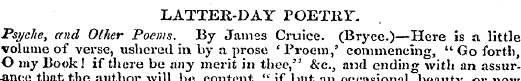 LATTER-DAY POETRY. Psyche, and Other Poe...